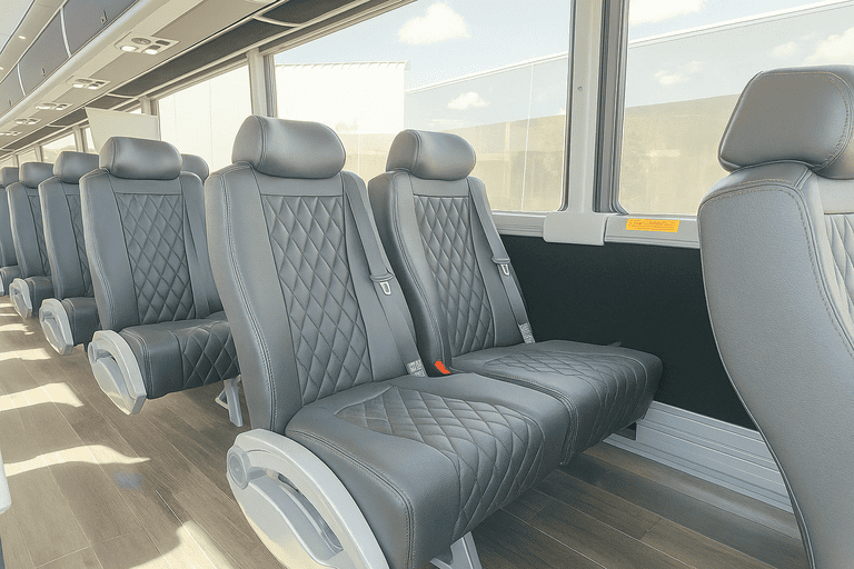 interior of Coach Bus Jersey City charter bus